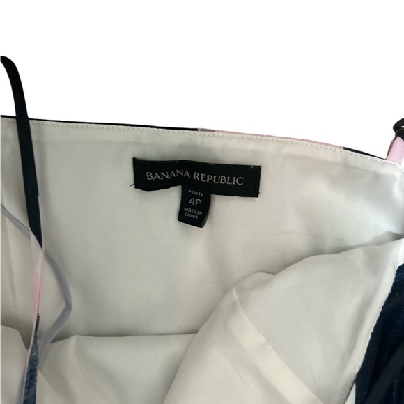 Banana Republic Petite Pleated Midi Dress Abstract Colorblock Sz 4P - Picture 5 of 7